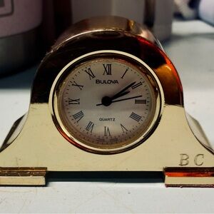 Bulova Gold Miniature Clock